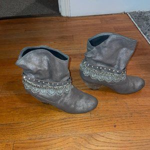 Buckle ankle high boots